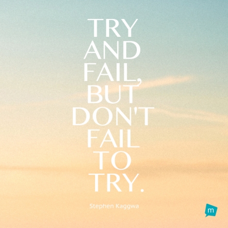 Try and fail, but don't fail to try.